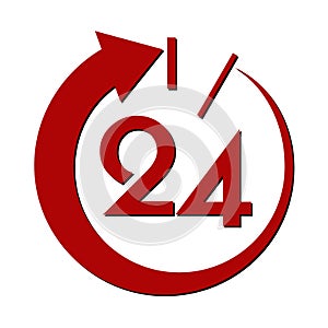 Twenty four hour service sign