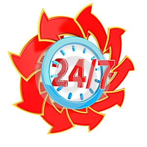 Twenty four hour seven days a week service sign