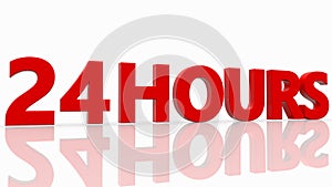 Twenty four hours concept on white