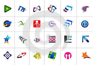 Twenty four modern shiny logos