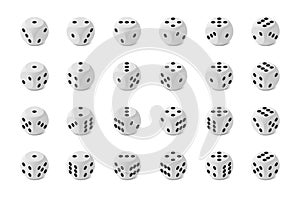 Twenty four photo realistic isometric game dices