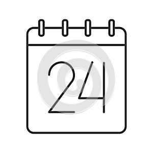 Twenty fourth day of month linear icon