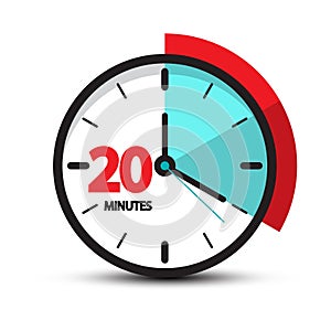 Twenty Minutes Clock Face Icon. photo