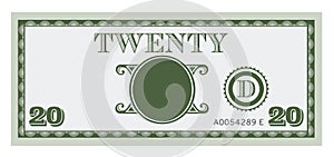 Twenty money bill image. With space to add your te