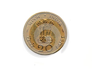 Twenty paise India coin