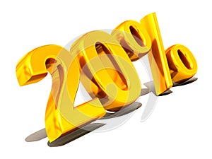 Twenty percent. Gold. 3d