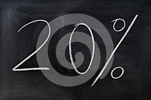 twenty  percent written on a blackboard photo
