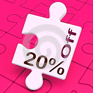 Twenty Percent Off Puzzle Means Discount Or Sale 20%