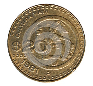 Twenty peso coin. Bank of Mexico