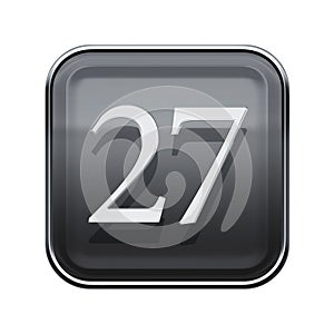 Twenty seven icon grey glossy.