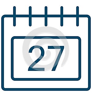 Twenty seven, twenty seventh Special Event day Vector icon that can be easily modified or edit. Twenty seven, twenty seventh Spec photo