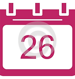 Twenty six, twenty sixth Special Event day Vector icon that can be easily modified or edit. photo