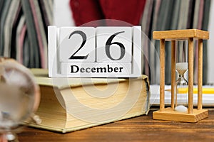 Twenty sixth day of winter month calendar december