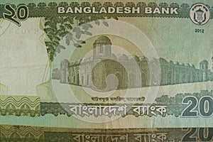 Twenty Taka bills, Bangladesh.