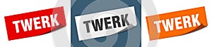 twerk banner. twerk speech bubble label set.