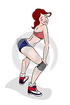 Twerk dance. radhair woman. illustration.