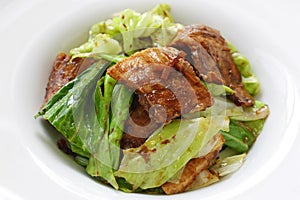 Twice cooked pork , chinese food photo