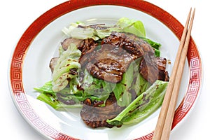 Twice cooked pork , chinese food photo