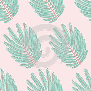 Vector Twice-Pinnate Leaf Seamless Pattern Background