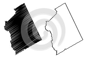 Twiggs County, Georgia U.S. county, United States of America,USA, U.S., US map vector illustration, scribble sketch Twiggs map