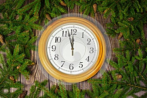 The twigs of Christmas tree wall clock