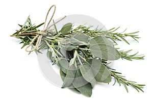 Twigs of sage and rosemary