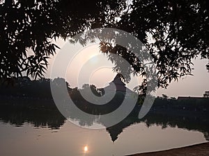 twilight atmosphere on lake setu babaan