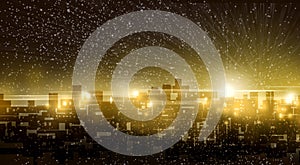 Twilight City Night Background