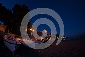 Twilight on the coastline of Cervo, Ligurian Riviera, Italy