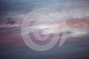 Twilight dawn sky with clouds nature