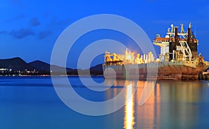 Twilight dredger rain bowing