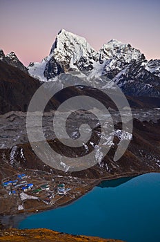 Twilight on Gokyo Valley photo