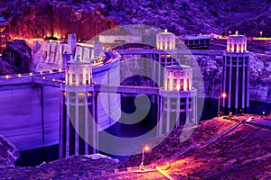 Twilight at the Hoover Dam, Arizona-Nevada Border