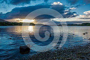 Twilight at Lough Leane in Ireland photo