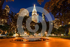 Twilight in Madison Square Park. Midtown, Manhattan, New York