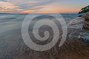 Twilight Miner`s Beach Pictured Rocks