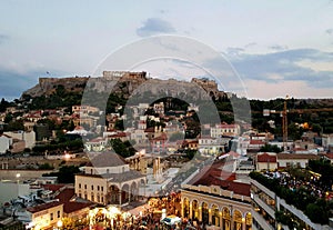 Twilight at Monastiraki, Athens, Greece photo