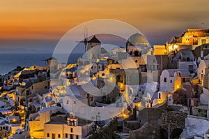 Twilight in Oia Santorini