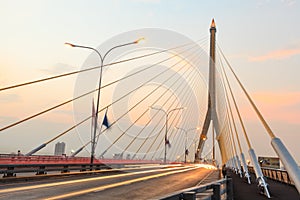 Twilight at Rama VIII Bridge Bangkok photo