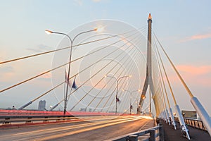 Twilight at Rama VIII Bridge Bangkok photo