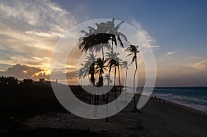 Twilight at Santa Maria del Mar Beach, Havana, Cuba