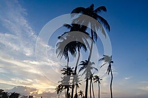 Twilight at Santa Maria del Mar Beach, Havana, Cuba