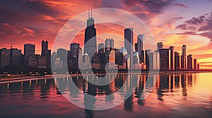 Twilight serenity: chicago skyline