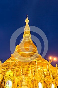 Twilight at shwedagon pagoda , Yangon in Myanmar (Burmar)