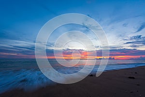 Twilight sky with motion of wave photo