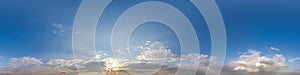 twilight skydome with evening clouds as seamless hdri 360 panorama view with zenith in spherical equirectangular format for use in photo
