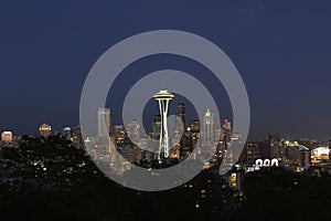 Twilight Skyline of Seattle Washington