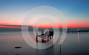 Twilight in small port