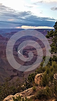 Twilight storm in the Grand Canyon vertical