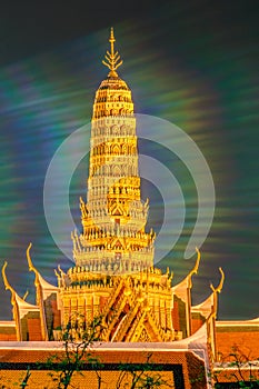 Twilight Temple of the Emerald Buddha Wat Phra Kaew of Bangkok